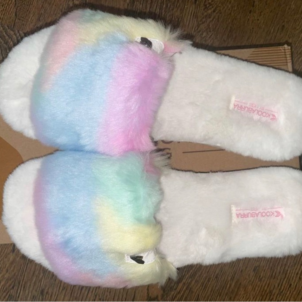 NIB Koolaburra by UGG Women’s Size 9 Fuzz-ah Slipper Pastel Abstract Lug Sole - Picture 3 of 7
